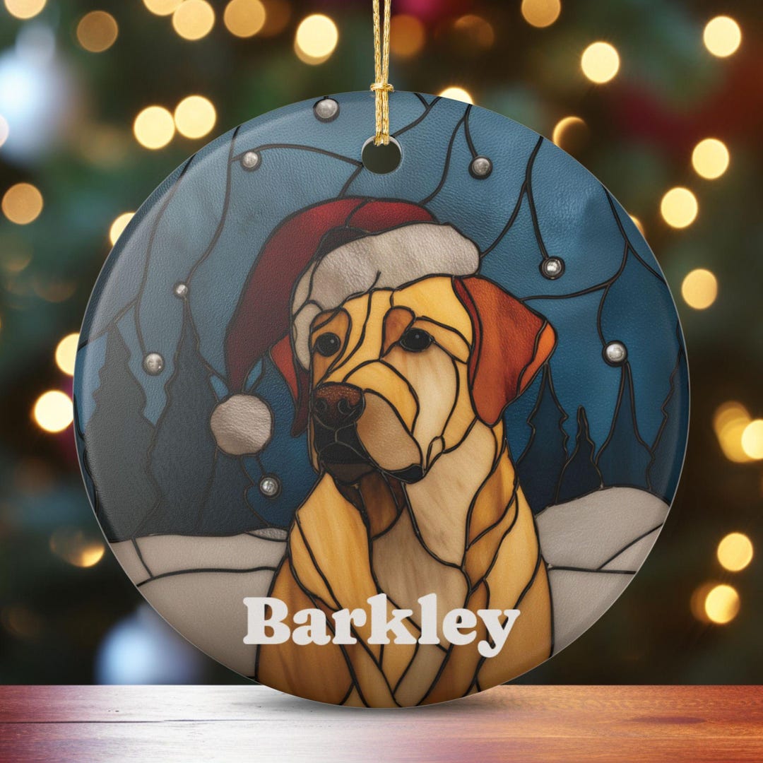 Custom Labrador Ornament Stained Glass Dog Christmas Ornament With ...