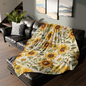 Fall Throw Blanket Fall Home Decor Sunflower Fleece Blanket Sunflower Lovers Gift Nostalgic Sunflower Home Decor Summer Flower Bedding Cozy bild 5