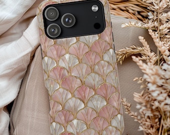 Seashell Phone Case, Coastal MagSafe Compatible Phone Case, Beach Shell Phone Cover, Pink Pearl Aesthetic Case, Mermaidcore