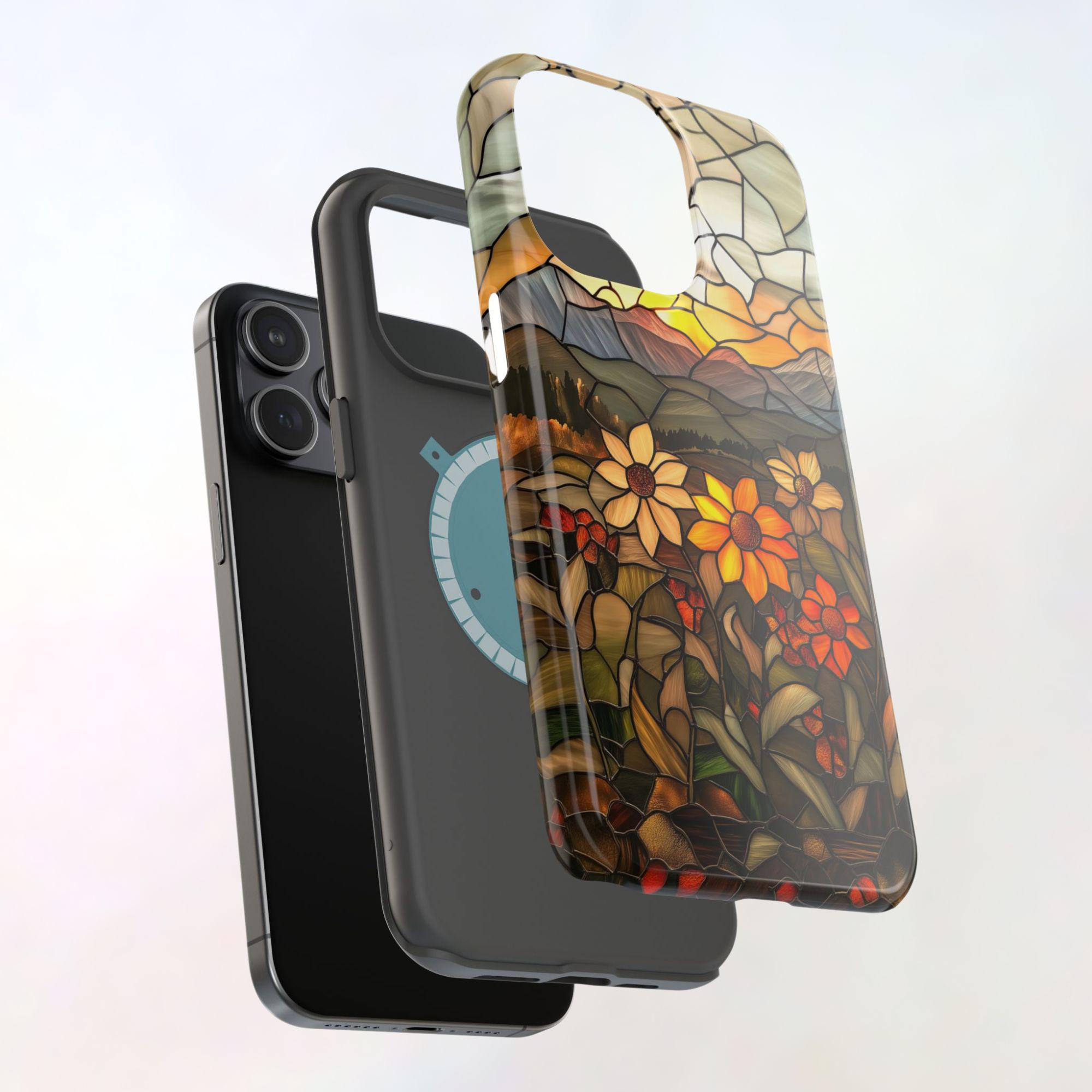Fall Wildflower Sunset Magsafe Compatible Autumn Mountain Sunset Faux ...