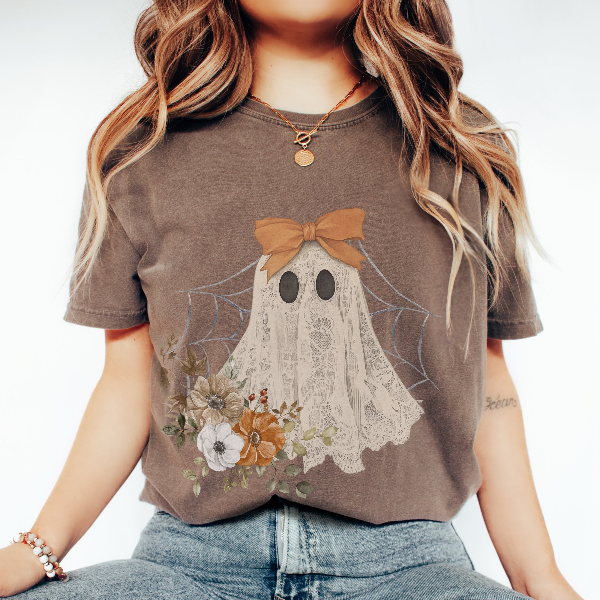 Halloween Dog Ghost Retro Spooky Season T-shirt - Print your thoughts