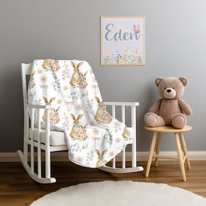 Bunny Flannel Fleece Throw Blanket - Ultra Soft, 50x40 Inches, Lightweight & Cozy For Bed Or Couch