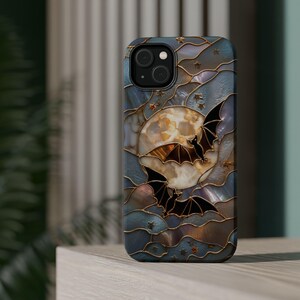 Bat Phone Case, Celestial Moon Phone Case, Gothic Phone Cover, Soft Goth Aesthetic, Dark Academia, Halloween Case, Night Sky immagine 13