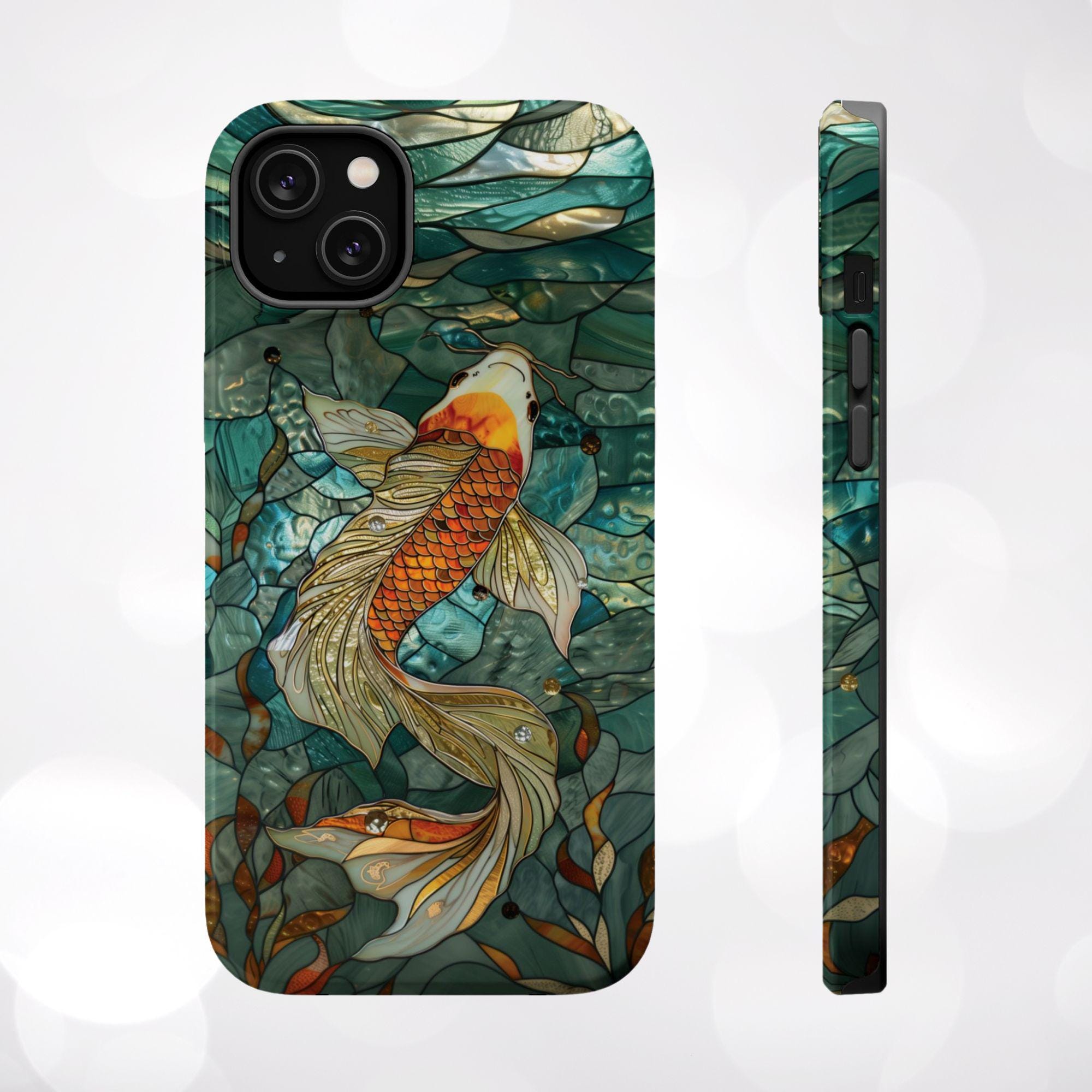 Koi Fish Magsafe Compatible Phone Case Underwater Zen Faux
