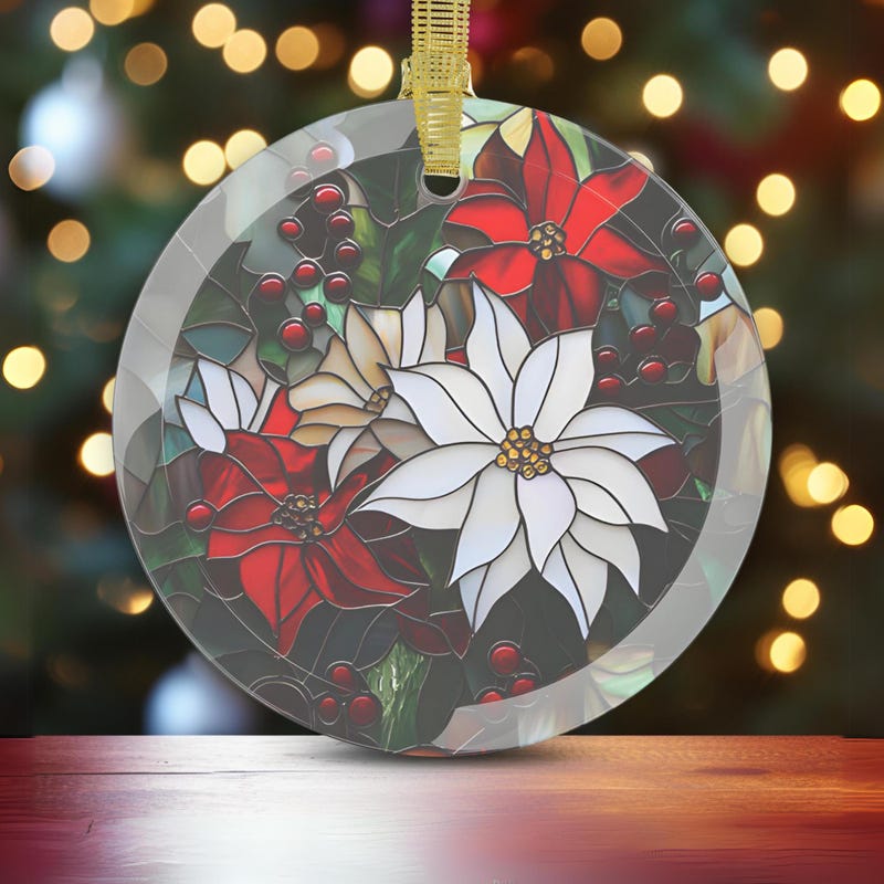 Poinsettia Acrylic Ornament