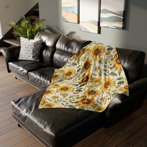 Fall Throw Blanket Fall Home Decor Sunflower Fleece Blanket Sunflower Lovers Gift Nostalgic Sunflower Home Decor Summer Flower Bedding Cozy bild 6