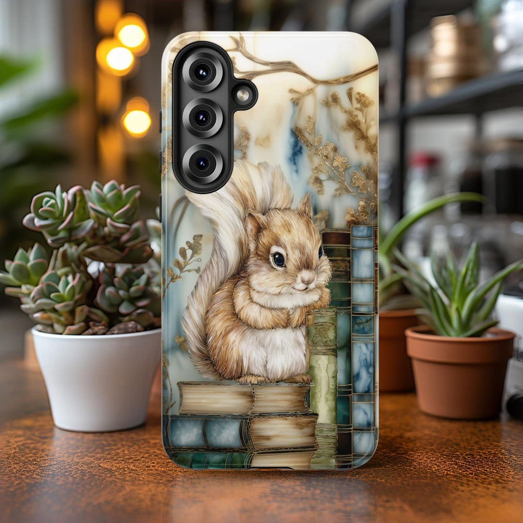Bookish Squirrel Phone Case, Cottagecore Woodland Animal Phone Cover ...