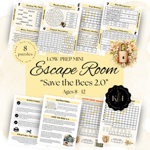 Escape Room for Kids | &quot;Save the Bees 2.0&quot; | LOW-PREP | Printable Escape Room | Rainy Day Activity | Family Game Night | Homeschool