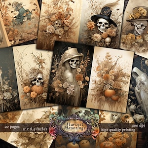 Halloween Junk Journal Digital Paper| Vintage Halloween Journal| Creepy Journal| Book of Shadows| Vintage Halloween Prints| Halloween Art