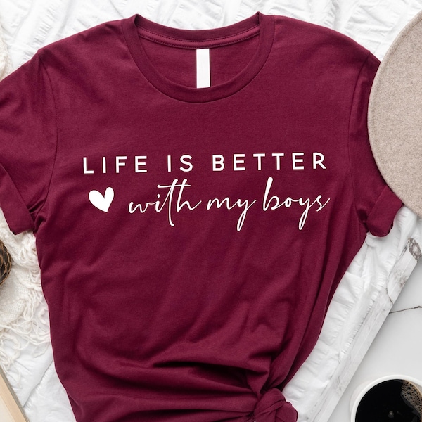 Life Is Better With My Boys Sweatshirt, Mom Of Boys Sweatshirt, Mom Of Boys Crewneck, Mom Of Boys Shirt