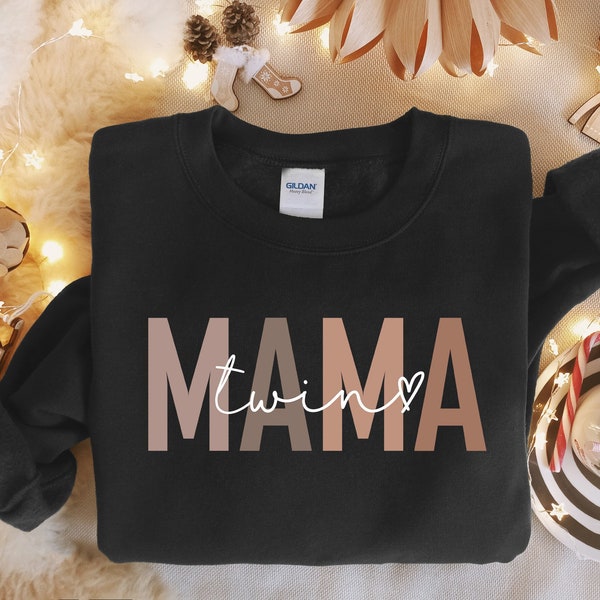 Twin Mama Shirt, First Time Twin Mama Crewneck, Mom of Twins Sweater, Unisex Twin Mom Sweatshirt Gift, Gift for New Twin Mama To Be