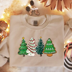 Christmas Tree Cake Sweatshirt, Christmas Cake Shirt, Christmas Cookie, Christmas Tree, Holiday Gift, Womens Merry Christmas Shirt