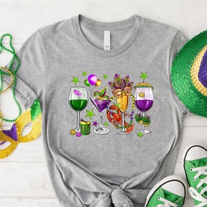 Mardi Gras Drinking Team Sweatshirt, Nola Shirt, Fat Tuesday Shirt, Wine Mardi Gras Beads Shirt, Mardi Gras Day, Flower De luce Shirt