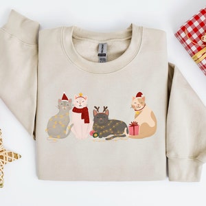 Christmas Cats Sweatshirt, Christmas Sweater, Christmas Gift, Meowy Christmas Shirt, Cat Lover Gift For Christmas, Christmas Cats Shirt