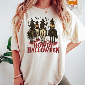 Howdy Halloween Shirt, Cowgirl riding Shirt, Funny Halloween Shirt, Funny Cowgirl Halloween Shirt Design, Spooky Cute Western Halloween Tee