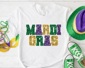 Mardi Gras Shirt, Cute Mardi Gras Long Sleeve Shirt, Not Sequin Design, Louisiana Parade Krewe, Flower de luce Shirt, New Orleans Sweater