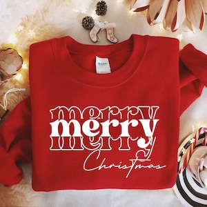 Merry Christmas Sweatshirt, Womens Christmas Sweatshirt, Christmas Shirt, Holiday Sweater, Christmas Sweatshirt, Christmas Gift Women