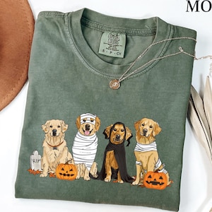 Comfort Colors® Halloween Golden Retriever Shirt, Halloween Hundeshirt, Golden Mama Shirt Hundeliebhaber Geschenk, Halloween Shirt