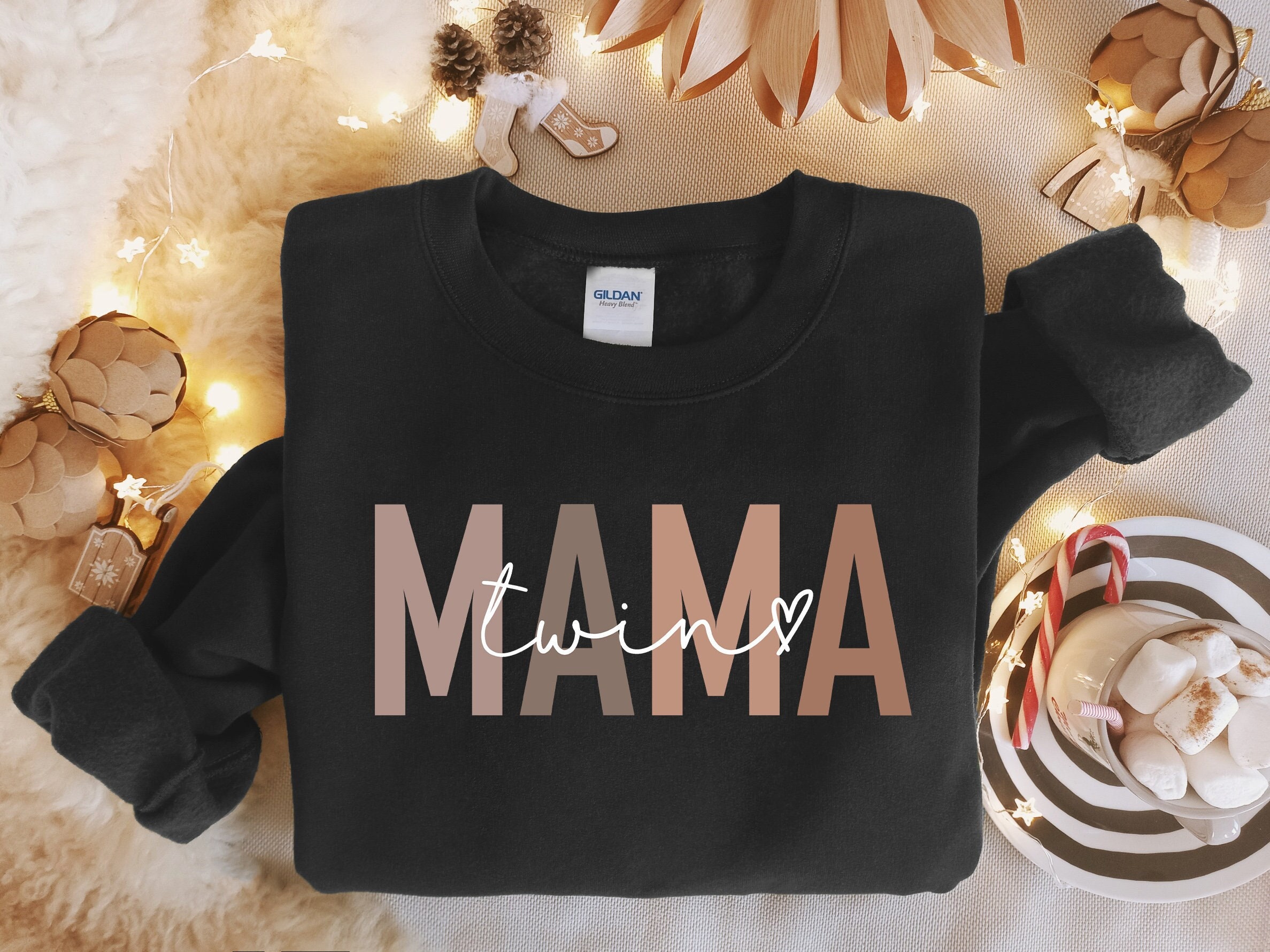 Twin Mama Shirt, First Time Twin Mama Crewneck, Mom of Twins Sweater, Unisex Twin Mom Sweatshirt Gift, Gift for New Twin Mama To Be