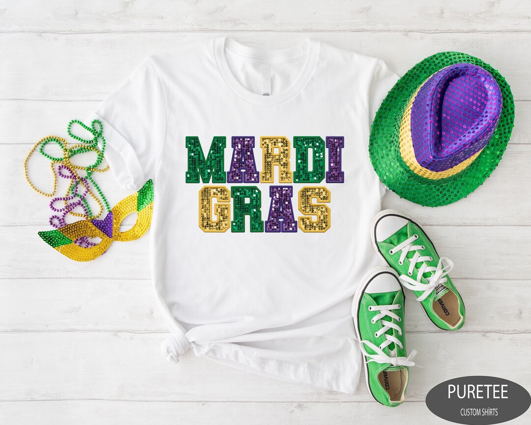 Mardi Gras Shirt, Cute Mardi Gras Long Sleeve Shirt, Not Sequin Design ...