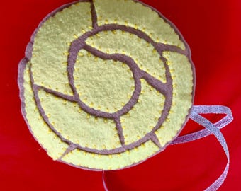 Sweet Felt Concha Pan Dulce Ornament- Yellow Version