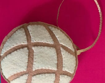 Sweet Felt Concha Pan Dulce Ornament- Cream Version