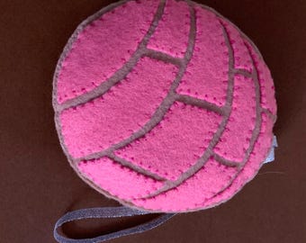 Sweet Felt Concha Pan Dulce Ornament- Pink Version