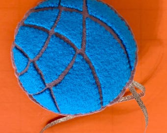 Sweet Felt Concha Pan Dulce Ornament- Blue Version