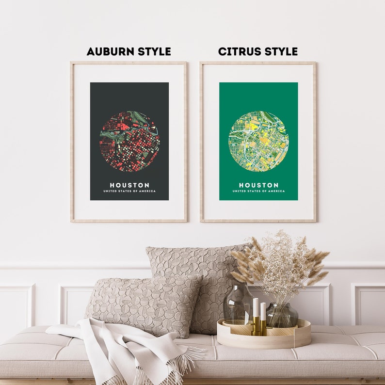 Houston Map Print Houston Map Poster Houston Wall Print Etsy