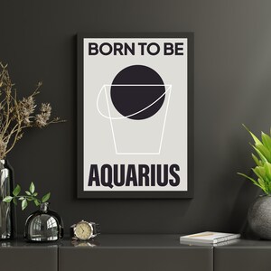 Waterman Zodiac Print, Waterman Zodiac Verjaardagscadeau, Waterman Teken Print, Waterman Printable, Zodiac Digitale Print