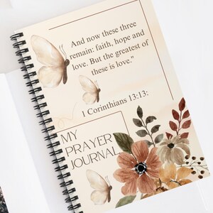 Inspirational Prayer Journal - Floral Design, Faith Reflection Notebook, Gift for Christian Women, Daily Devotional, Thoughtful Keepsake