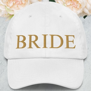 Gift For New Bride, Embroidered Bride Hat Custom Bridal Shower Gift New Wife Honeymoon Wedding Gift Stylish Bride Cap