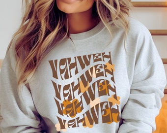 Retro style Christian sweatshirt- Yahweh sweatshirt- God name sweatshirt-  Faith inspired sweatshirt-groovy font sweatshirt- Religious gift
