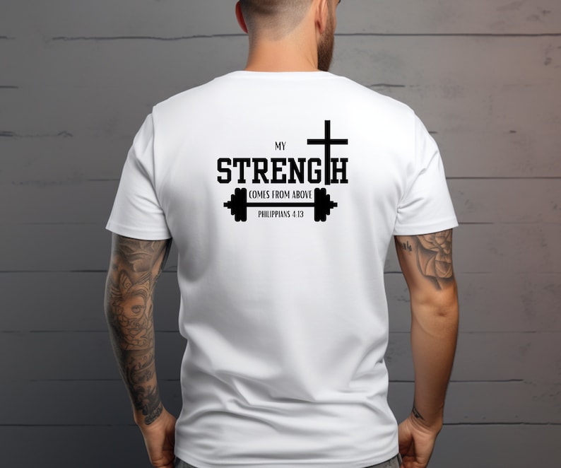 Christian Workout Tshirt Christian Apparel Bible Verse Tshirt