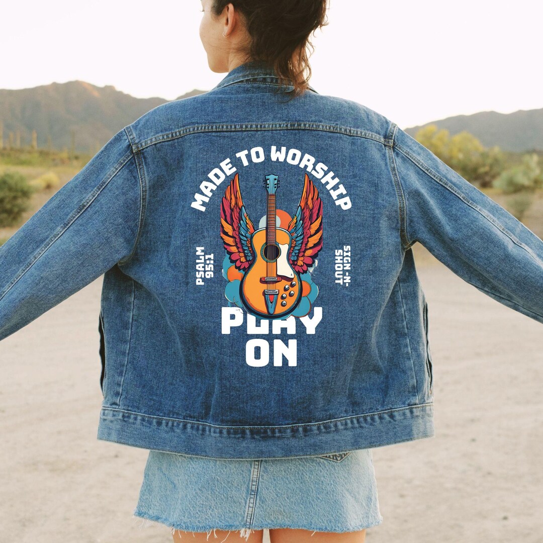 Made to Worship Denim Jacket , Stylish Christian Jacket, Streetwear ...