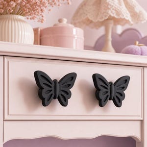 Butterfly Drawer Knobs Set of 2, Cute Pastel Cabinet Hardware