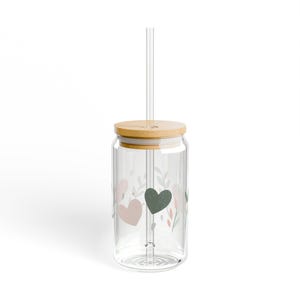 Garden Hearts 02 Sipper Glass 16oz