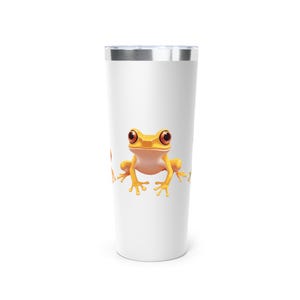 Vaso con 4 ranas de dibujos animados de 22 oz