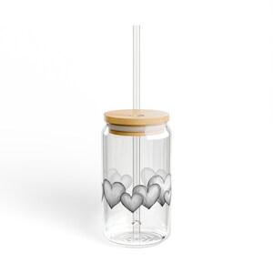 Minimal Hearts 9 Sipper Glass 16oz
