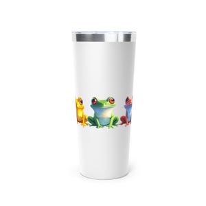 Vaso con 5 ranas de dibujos animados, 22 oz