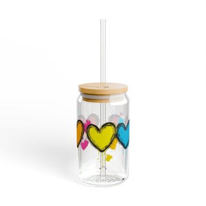 Pop Hearts 2 Sipper Glass 16oz