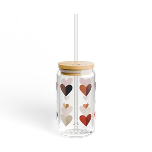 Boho Hearts 03 Sipper Glass 16oz