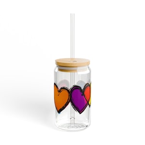 Pop Hearts 20 Sipper Glass 16oz