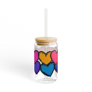 Pop Hearts 3 Sipper Glass 16oz
