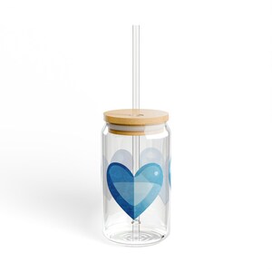 Ocean Hearts 03 Sipper Glass 16oz