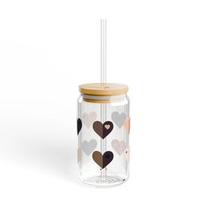 Boho Hearts 02 Sipper Glass 16oz