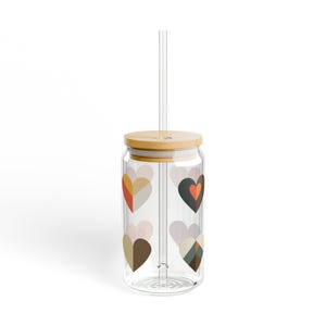 Boho Hearts 01 Sipper Glass 16oz