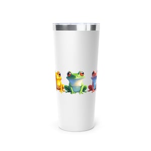 Vaso con 5 ranas de dibujos animados, 22 oz