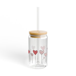 Minimal Hearts 14 Sipper Glass 16oz