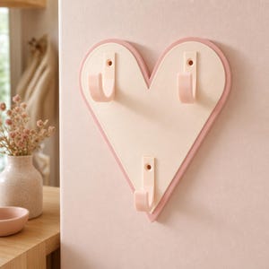 Heart Wall Hook, Cute Key Holder, Pastel Jewelry Hook, Kawaii Room Decor